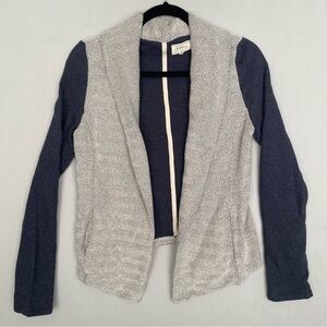 Lou & Grey Open Jacket Cardigan Ivory Gray Small
